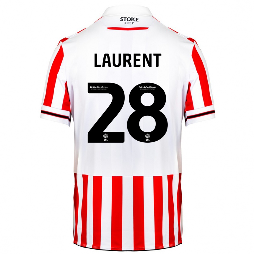 Men Football Josh Laurent #28 Red White Home Jersey 2023/24 T-Shirt Canada