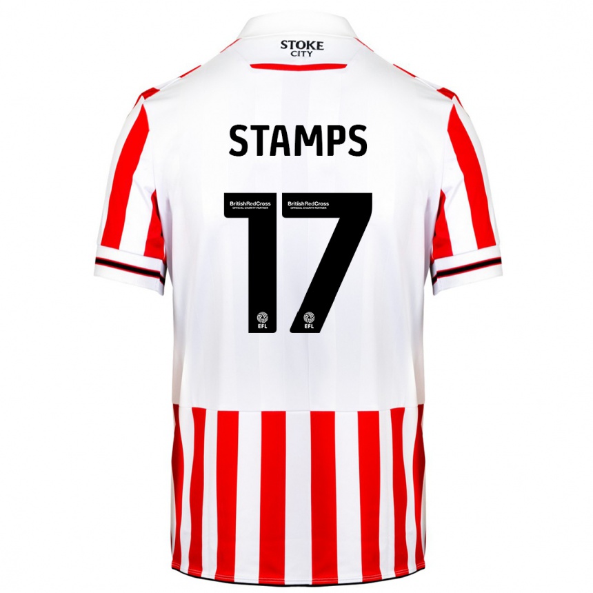 Homme Football Maillot Shannon Stamps #17 Rouge Blanc Tenues Domicile 2023/24 Canada