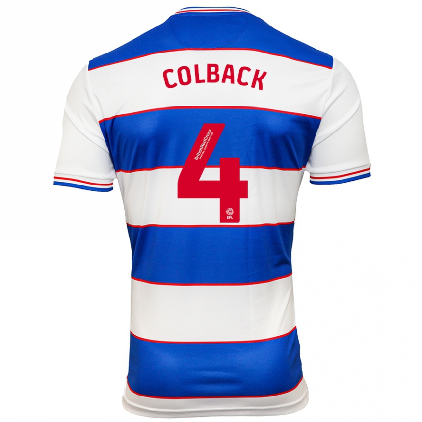 Men Football Jack Colback #4 White Blue Home Jersey 2023/24 T-Shirt Canada