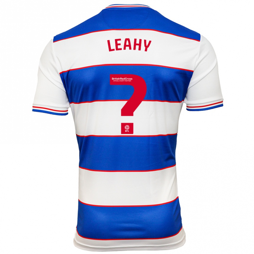 Men Football Jake Leahy #0 White Blue Home Jersey 2023/24 T-Shirt Canada