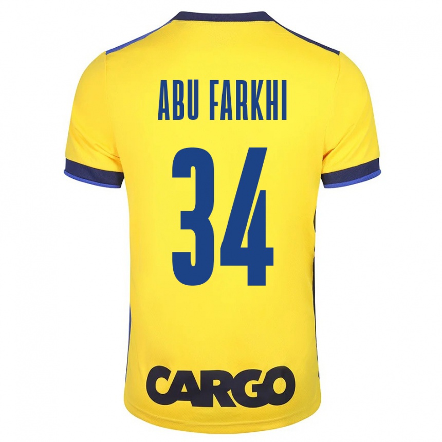 Men Football Sayed Abu Farkhi #34 Yellow Home Jersey 2023/24 T-Shirt Canada