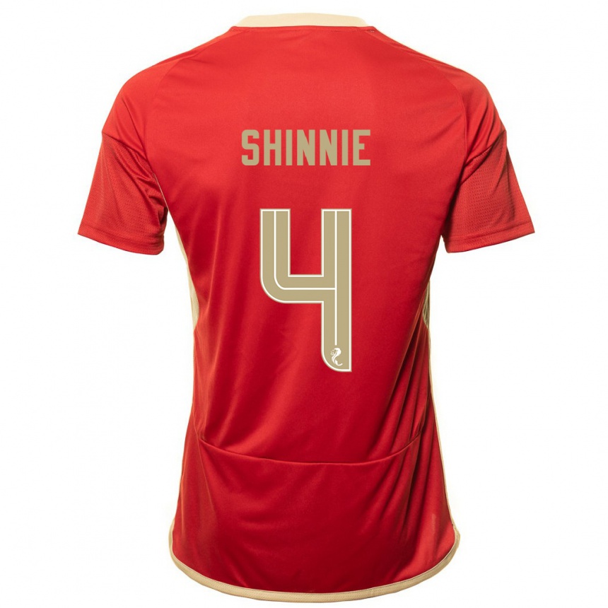 Men Football Graeme Shinnie #4 Red Home Jersey 2023/24 T-Shirt Canada