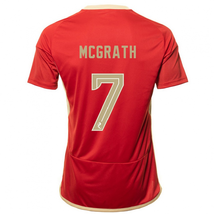 Men Football Jamie Mcgrath #7 Red Home Jersey 2023/24 T-Shirt Canada