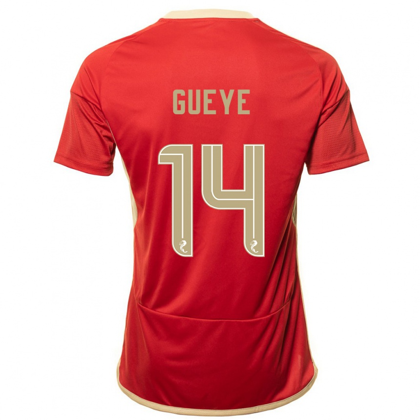 Men Football Pape Habib Gueye #14 Red Home Jersey 2023/24 T-Shirt Canada