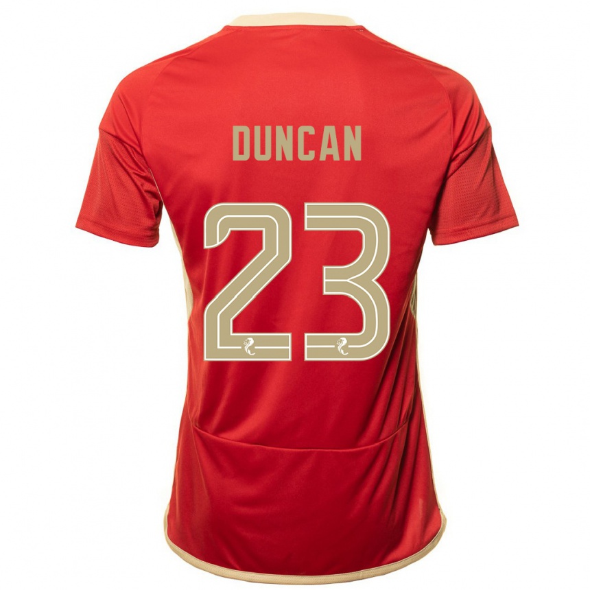 Men Football Ryan Duncan #23 Red Home Jersey 2023/24 T-Shirt Canada