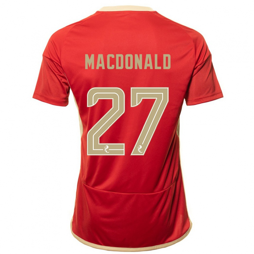 Homme Football Maillot Angus Macdonald #27 Rouge Tenues Domicile 2023/24 Canada