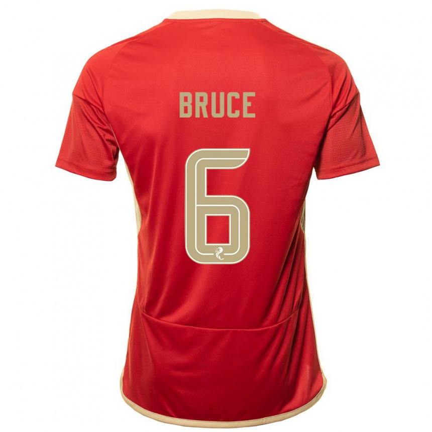 Men Football Natasha Bruce #6 Red Home Jersey 2023/24 T-Shirt Canada