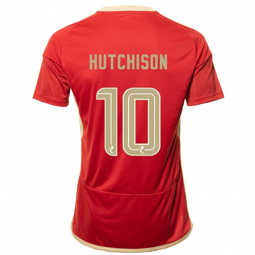 Men Football Bayley Hutchison #10 Red Home Jersey 2023/24 T-Shirt Canada