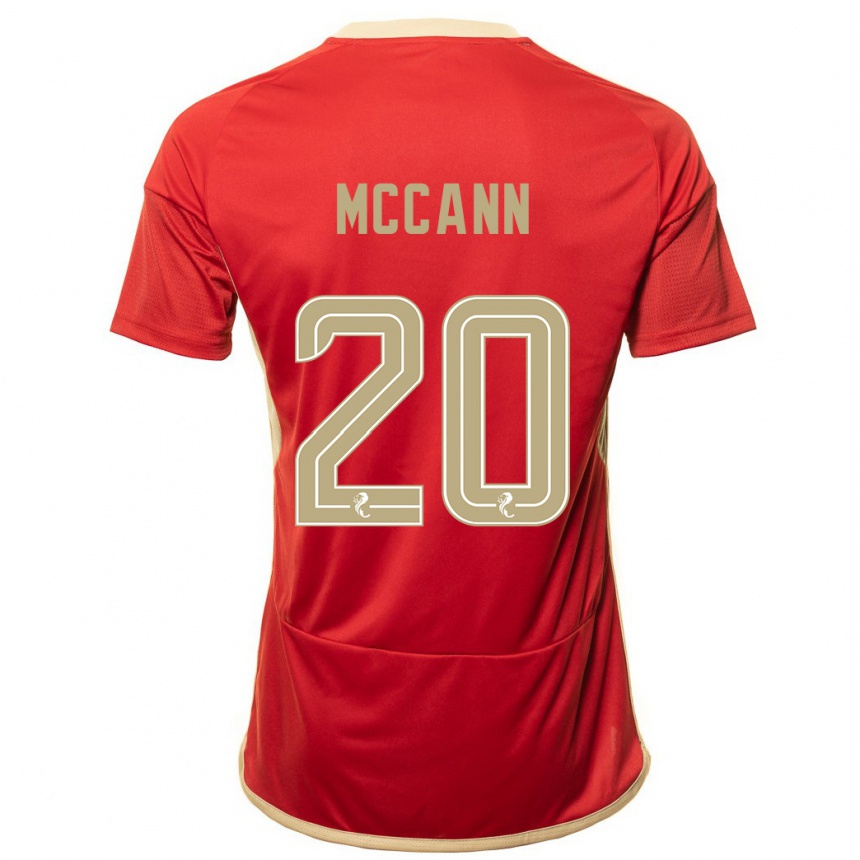 Men Football Annalisa Mccann #20 Red Home Jersey 2023/24 T-Shirt Canada