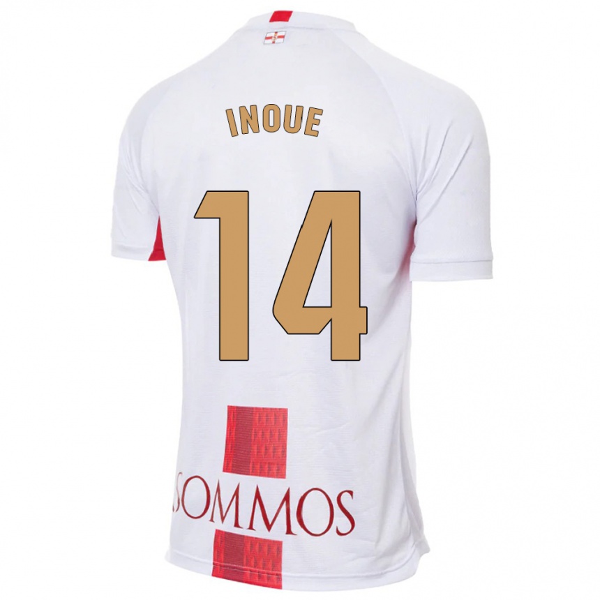 Men Football Moe Inoue #14 White Away Jersey 2023/24 T-Shirt Canada