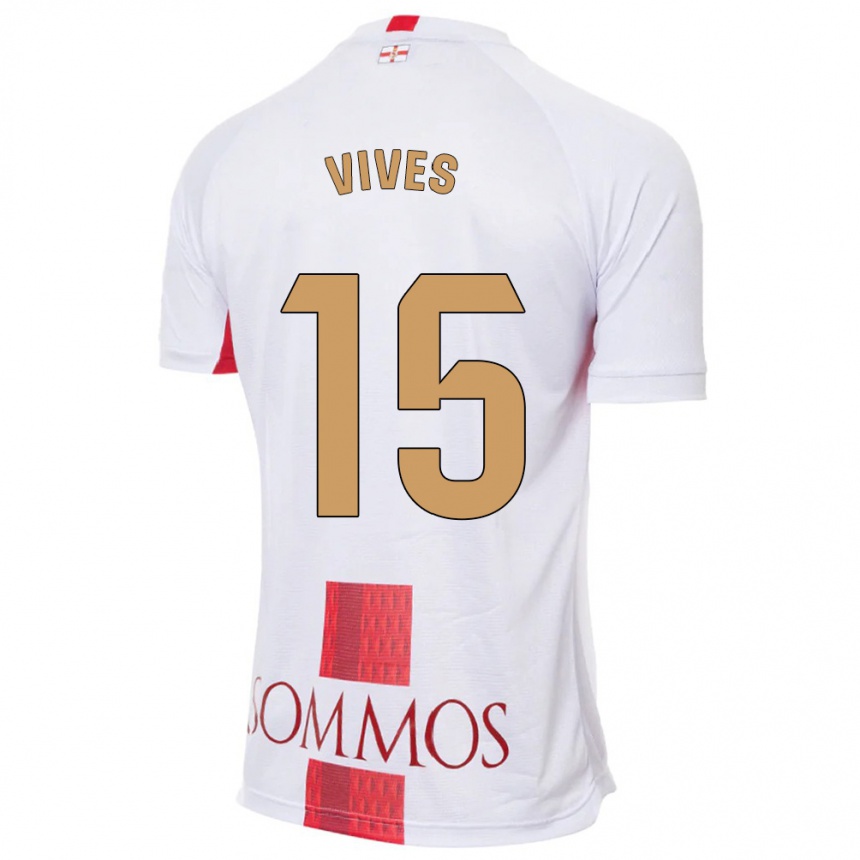 Men Football Helena Vives #15 White Away Jersey 2023/24 T-Shirt Canada