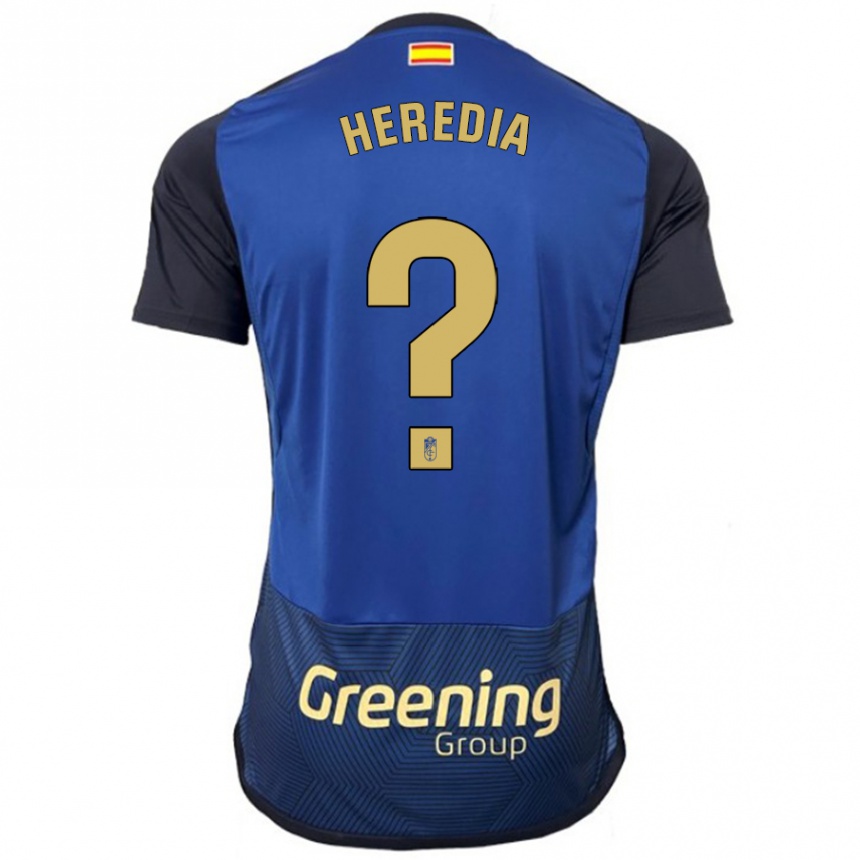 Men Football Adri Heredia #0 Navy Away Jersey 2023/24 T-Shirt Canada