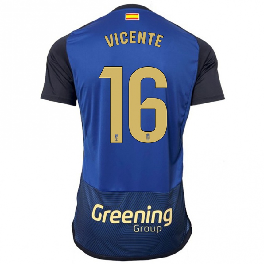 Men Football Nerea Vicente #16 Navy Away Jersey 2023/24 T-Shirt Canada