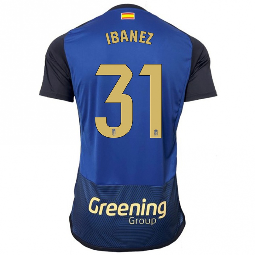 Men Football Alba Ibáñez #31 Navy Away Jersey 2023/24 T-Shirt Canada