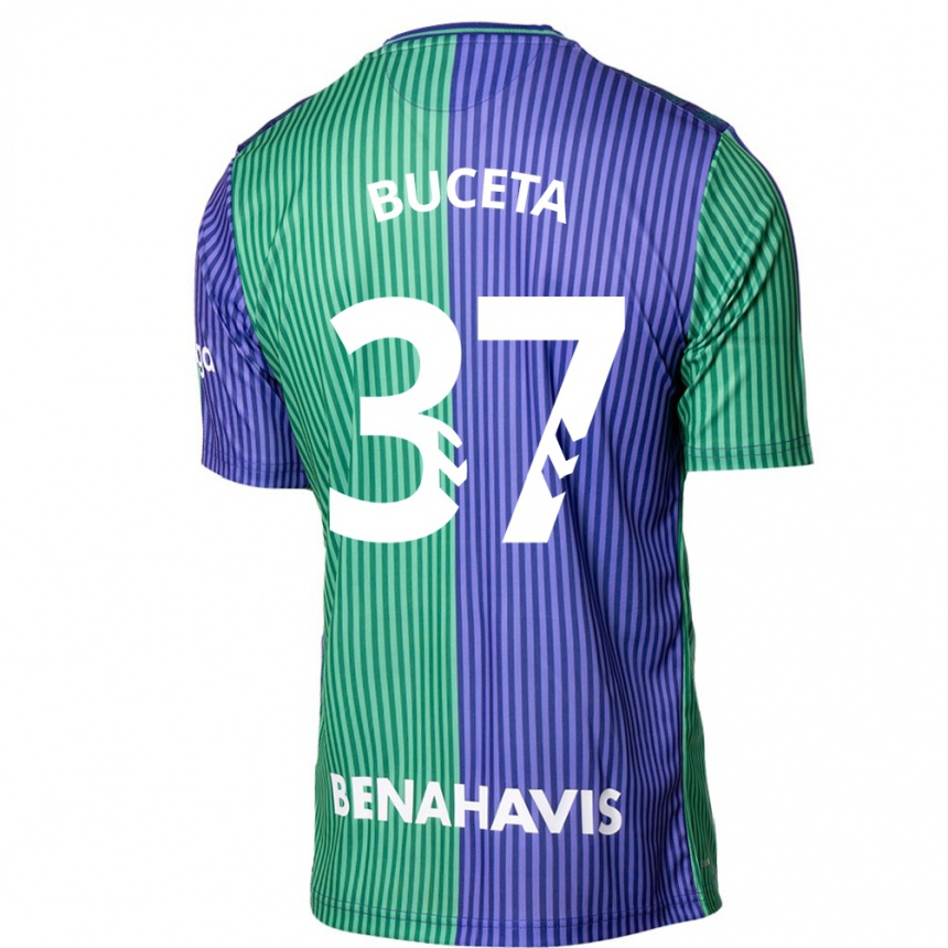 Men Football Ana Buceta #37 Green Blue Away Jersey 2023/24 T-Shirt Canada