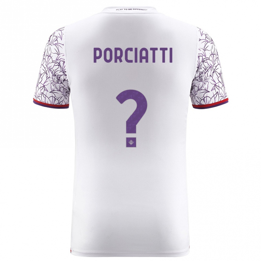 Men Football Filippo Porciatti #0 White Away Jersey 2023/24 T-Shirt Canada