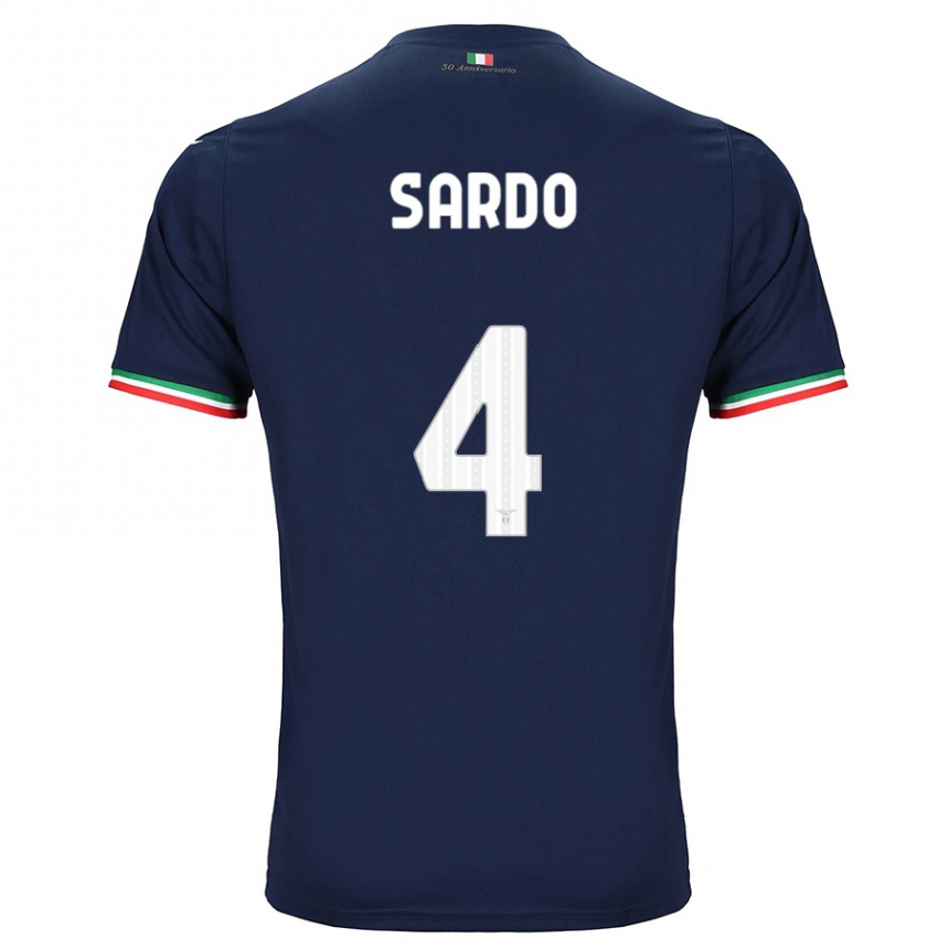 Men Football Jacopo Sardo #4 Navy Away Jersey 2023/24 T-Shirt Canada