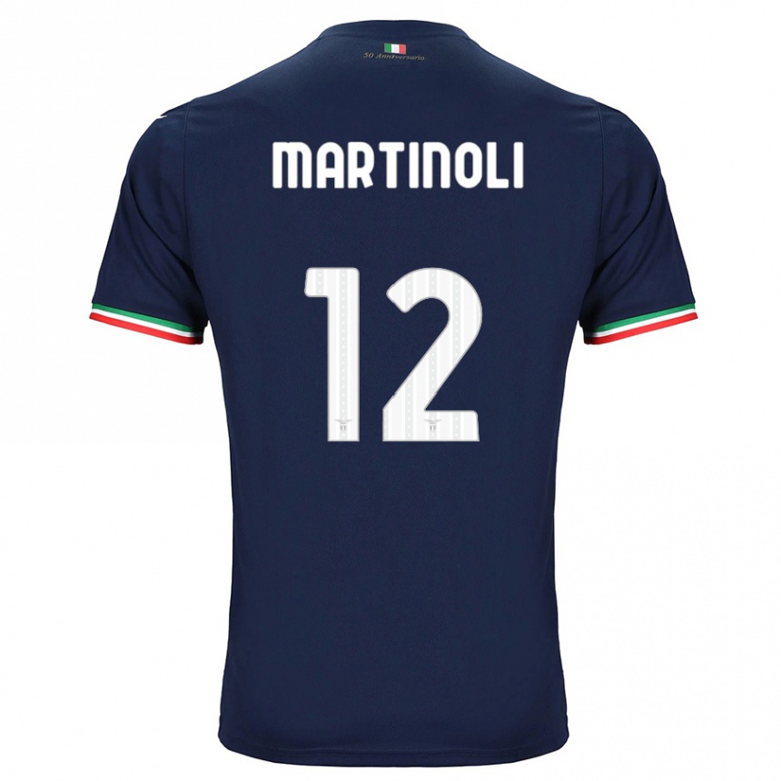 Men Football Elettra Martinoli #12 Navy Away Jersey 2023/24 T-Shirt Canada