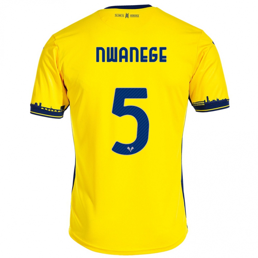 Men Football Karlson Nwanege #5 Yellow Away Jersey 2023/24 T-Shirt Canada