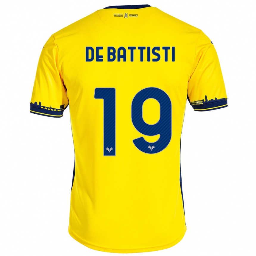 Men Football Davide De Battisti #19 Yellow Away Jersey 2023/24 T-Shirt Canada