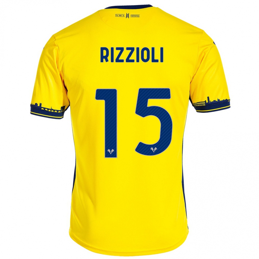 Men Football Gaia Rizzioli #15 Yellow Away Jersey 2023/24 T-Shirt Canada