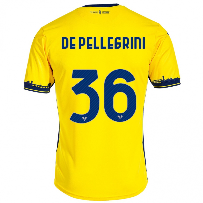 Homme Football Maillot Erika De Pellegrini #36 Jaune Tenues Extérieur 2023/24 Canada