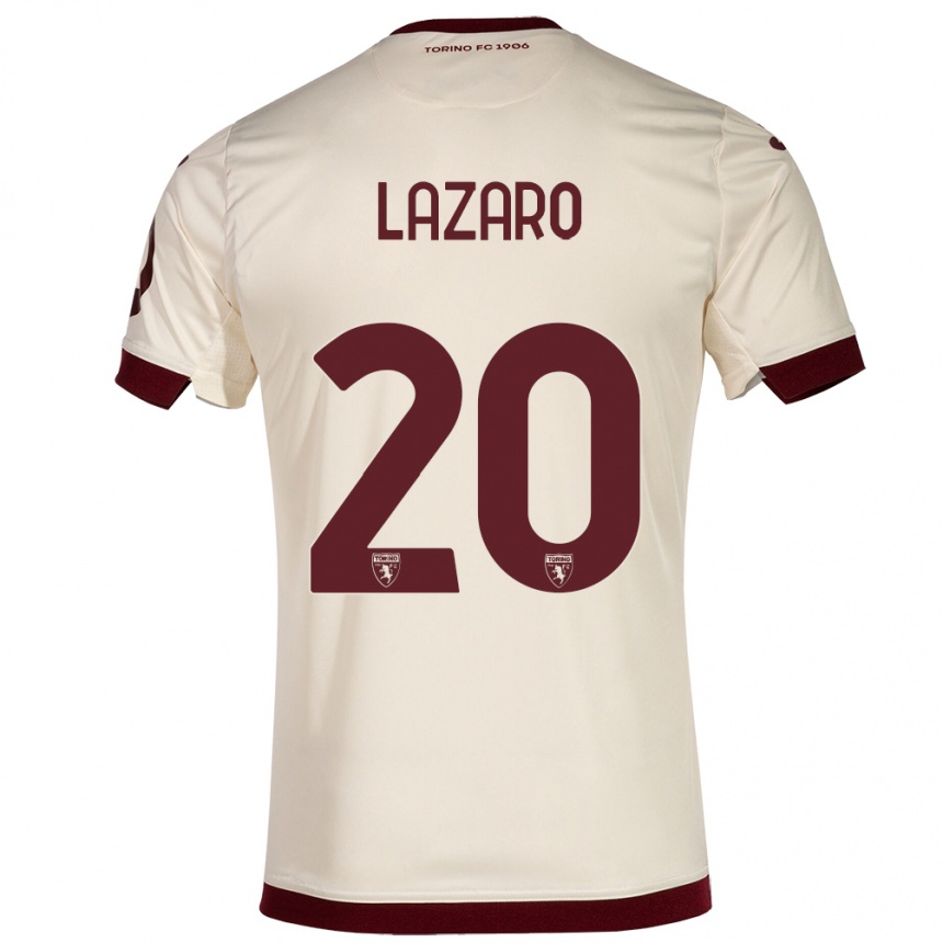 Men Football Valentino Lazaro #20 Champagne Away Jersey 2023/24 T-Shirt Canada