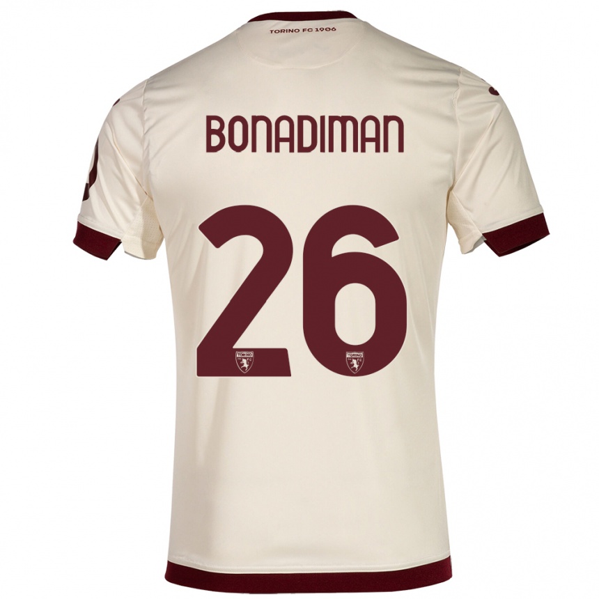 Men Football Matteo Bonadiman #26 Champagne Away Jersey 2023/24 T-Shirt Canada