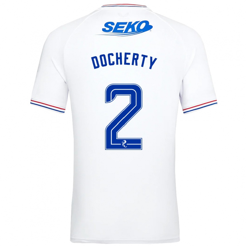 Homme Football Maillot Nicola Docherty #2 Blanc Tenues Extérieur 2023/24 Canada