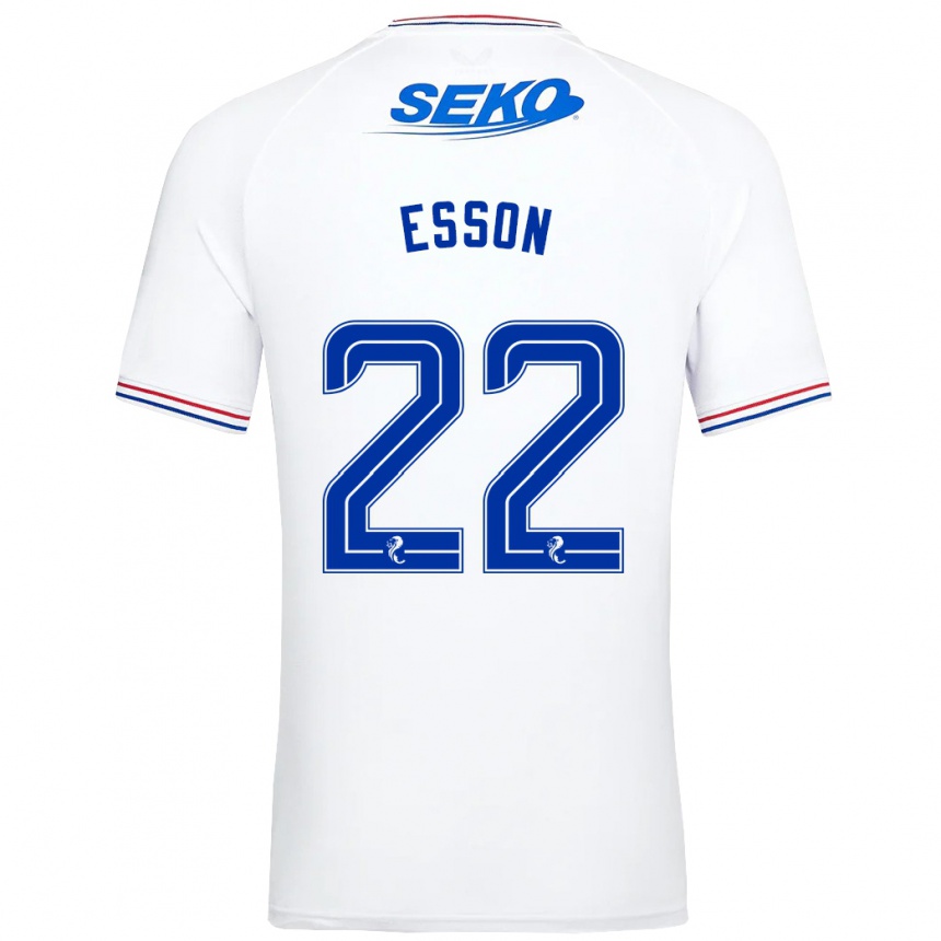 Homme Football Maillot Victoria Esson #22 Blanc Tenues Extérieur 2023/24 Canada