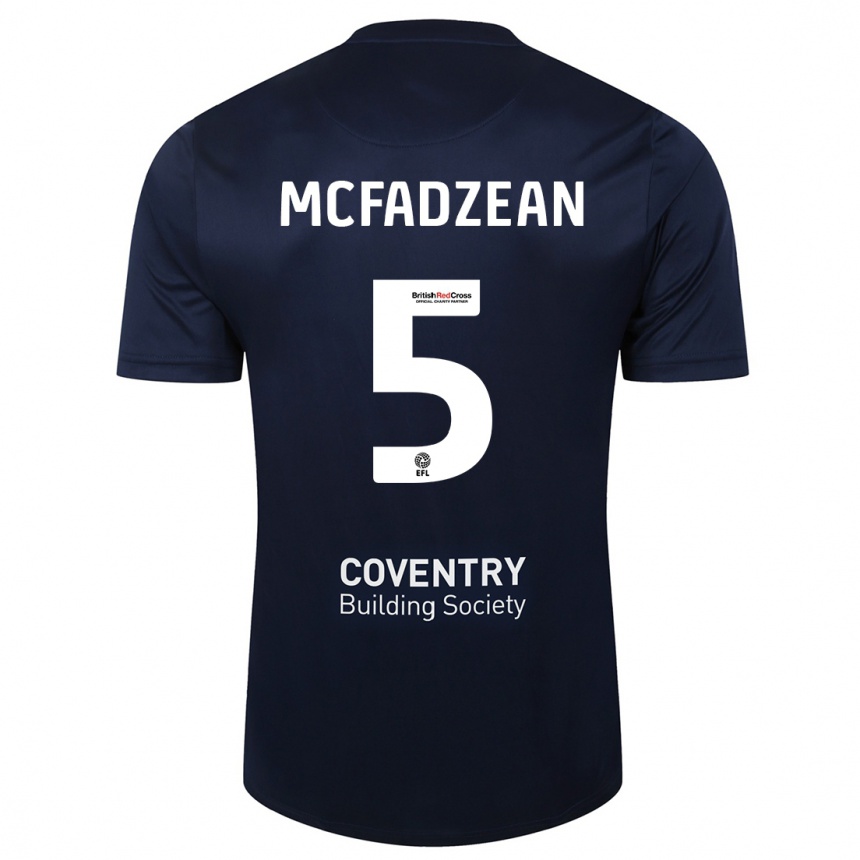 Men Football Kyle Mcfadzean #5 Red Navy Away Jersey 2023/24 T-Shirt Canada