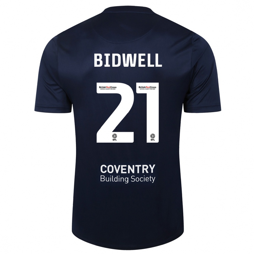 Men Football Jake Bidwell #21 Red Navy Away Jersey 2023/24 T-Shirt Canada