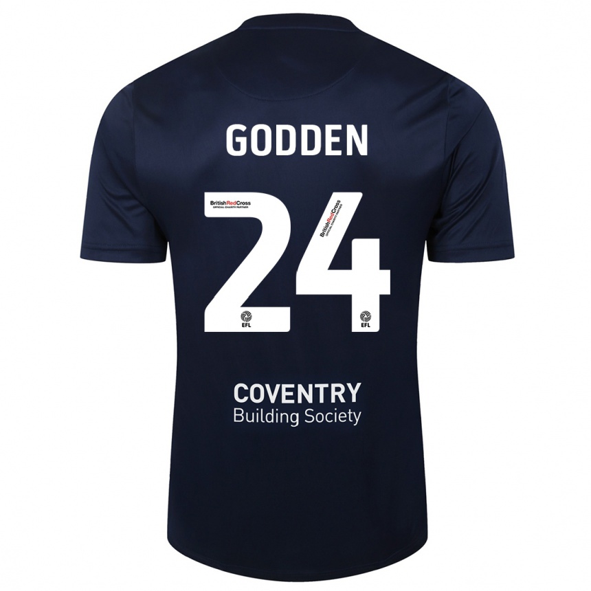 Men Football Matt Godden #24 Red Navy Away Jersey 2023/24 T-Shirt Canada