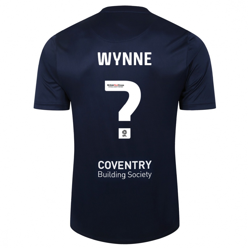 Men Football Joe Wynne #0 Red Navy Away Jersey 2023/24 T-Shirt Canada