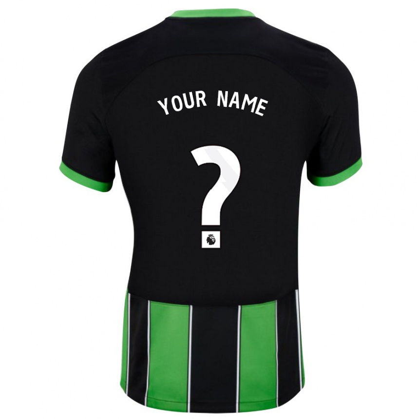 Men Football Your Name #0 Black Green Away Jersey 2023/24 T-Shirt Canada