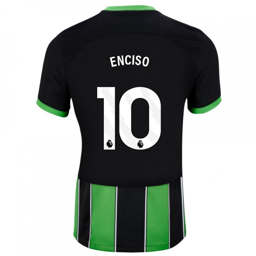 Men Football Julio Enciso #10 Black Green Away Jersey 2023/24 T-Shirt Canada