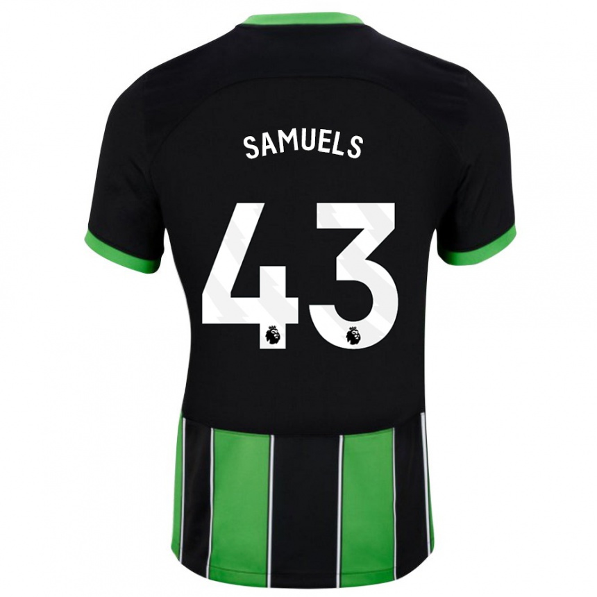 Men Football Imari Samuels #43 Black Green Away Jersey 2023/24 T-Shirt Canada