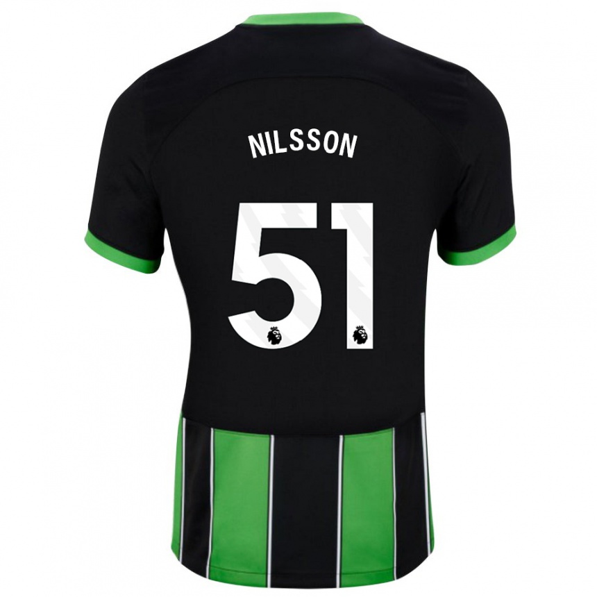 Homme Football Maillot Casper Nilsson #51 Vert Noir Tenues Extérieur 2023/24 Canada