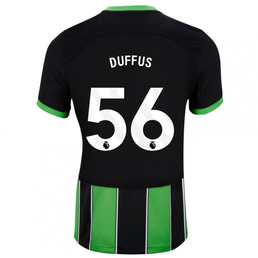 Men Football Josh Duffus #56 Black Green Away Jersey 2023/24 T-Shirt Canada