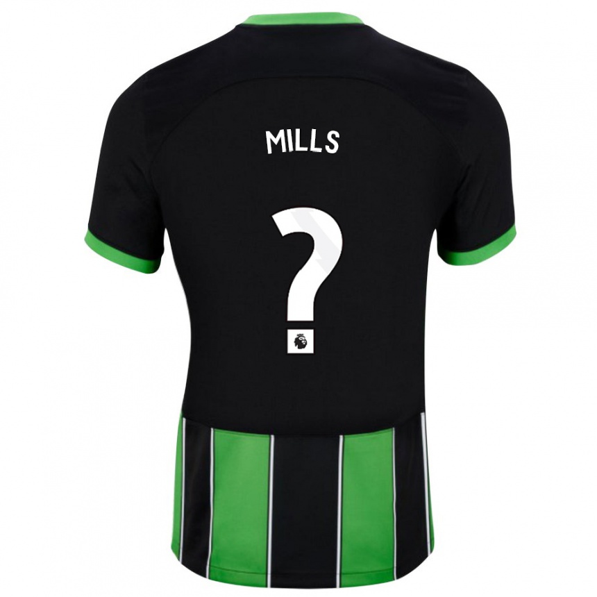 Men Football Harry Mills #0 Black Green Away Jersey 2023/24 T-Shirt Canada