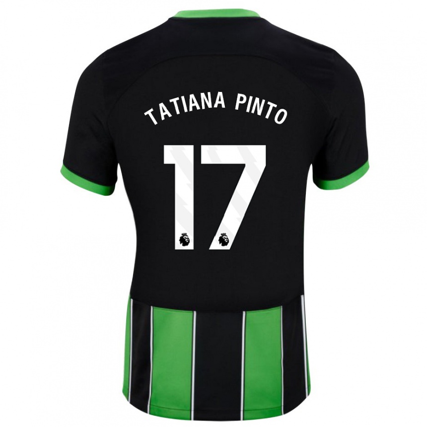 Men Football Tatiana Vanessa Ferreira Pinto #17 Black Green Away Jersey 2023/24 T-Shirt Canada