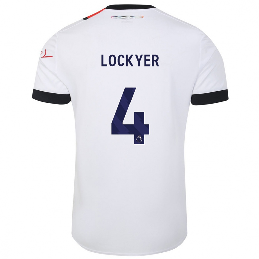 Men Football Tom Lockyer #4 White Away Jersey 2023/24 T-Shirt Canada