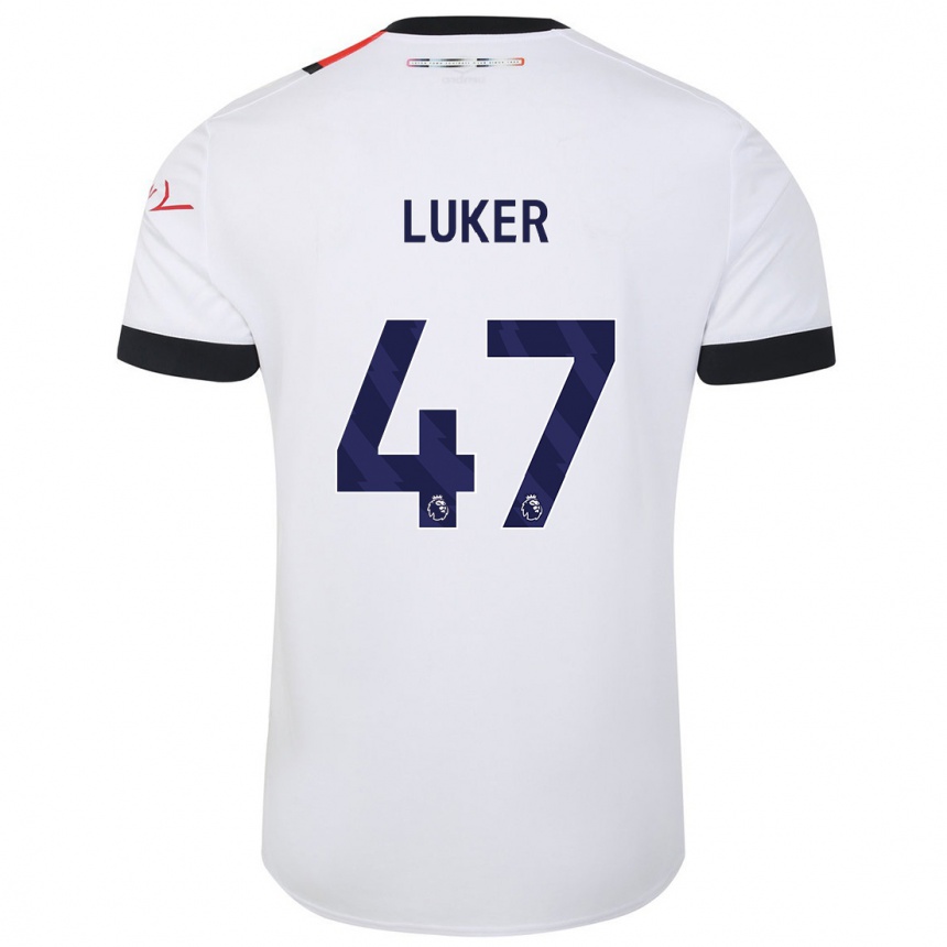 Men Football Jayden Luker #47 White Away Jersey 2023/24 T-Shirt Canada