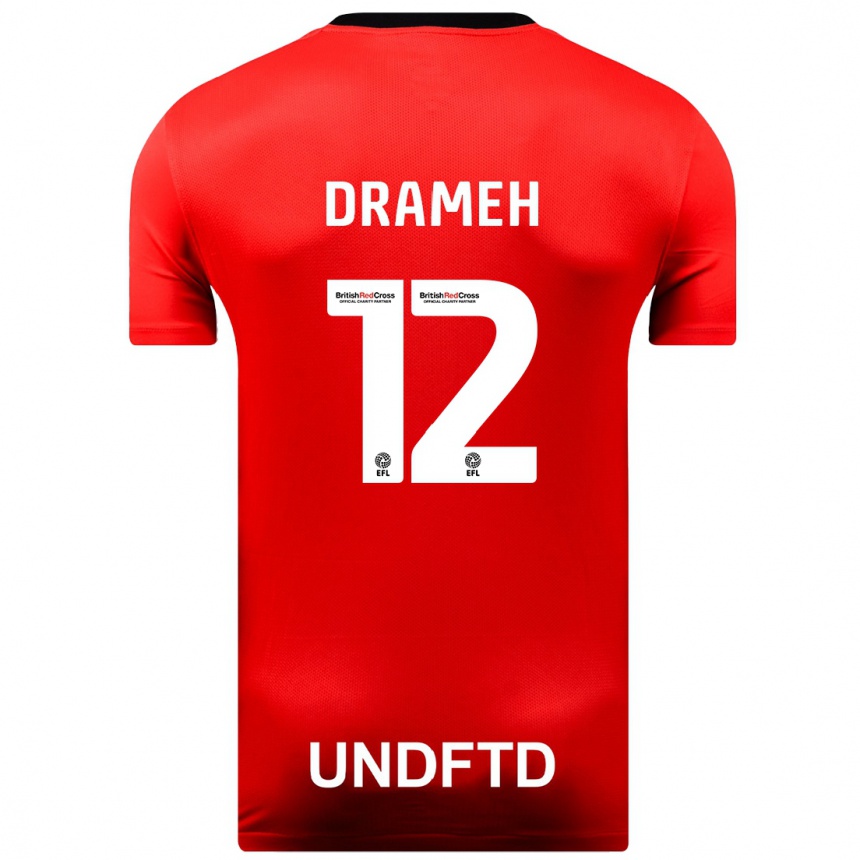 Men Football Cody Drameh #12 Red Away Jersey 2023/24 T-Shirt Canada