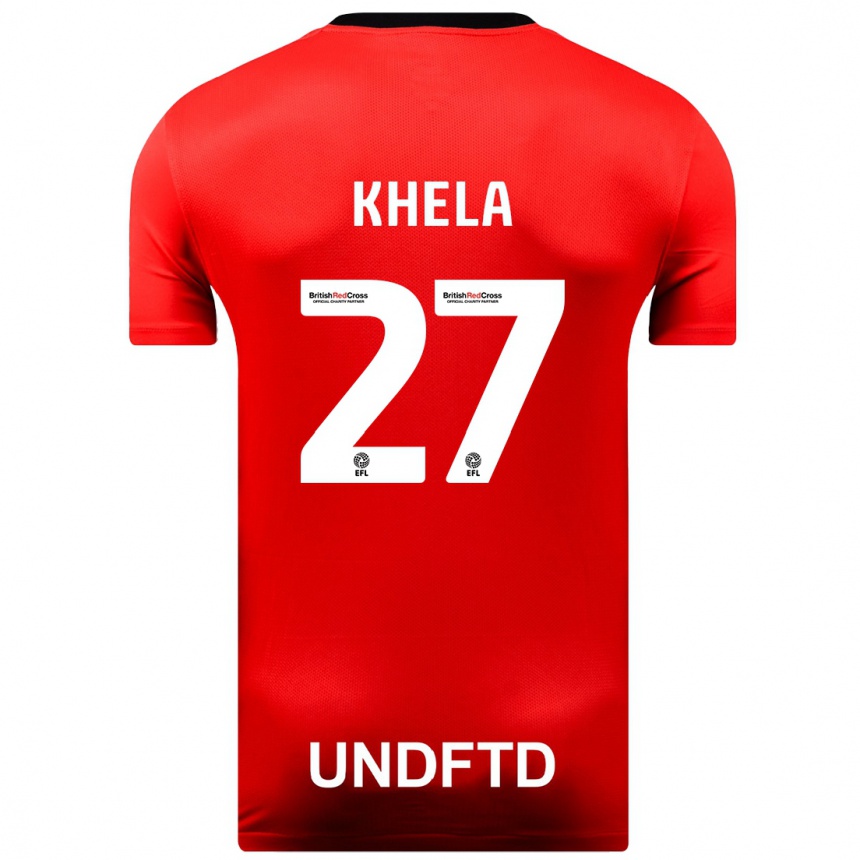 Men Football Brandon Khela #27 Red Away Jersey 2023/24 T-Shirt Canada