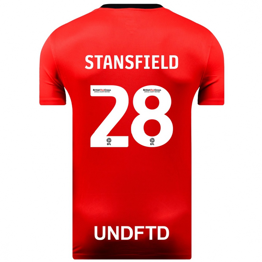 Men Football Jay Stansfield #28 Red Away Jersey 2023/24 T-Shirt Canada