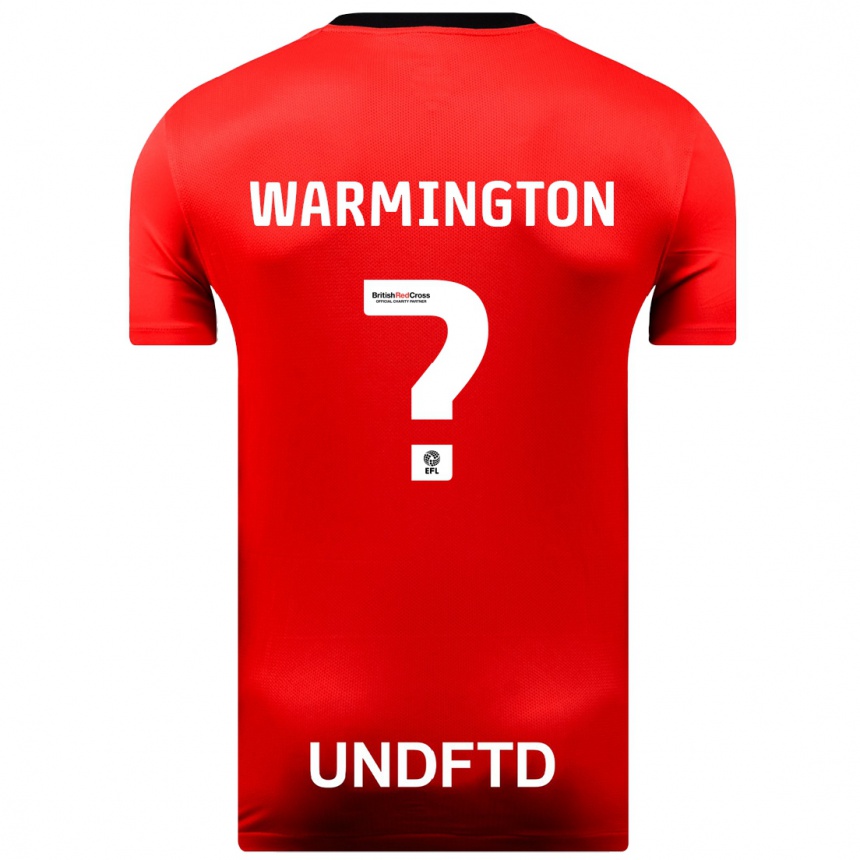 Men Football Tyrese Warmington #0 Red Away Jersey 2023/24 T-Shirt Canada