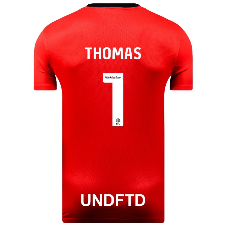 Men Football Lucy Thomas #1 Red Away Jersey 2023/24 T-Shirt Canada