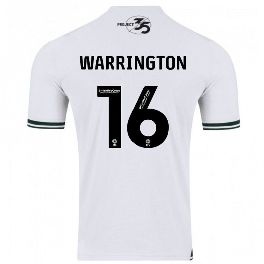 Men Football Lewis Warrington #16 White Away Jersey 2023/24 T-Shirt Canada