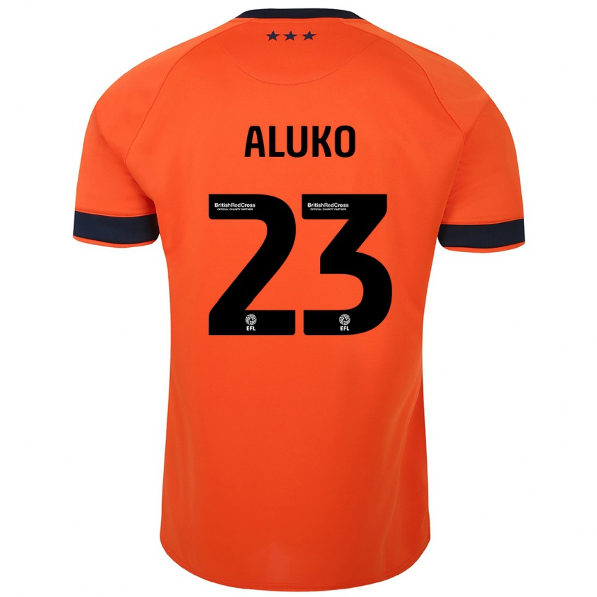 Men Football Sone Aluko #23 Orange Away Jersey 2023/24 T-Shirt Canada